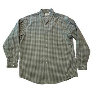 LL Bean Mens Shirt Large Regular Green Button Up Long Sleeve Plaid 0KR68